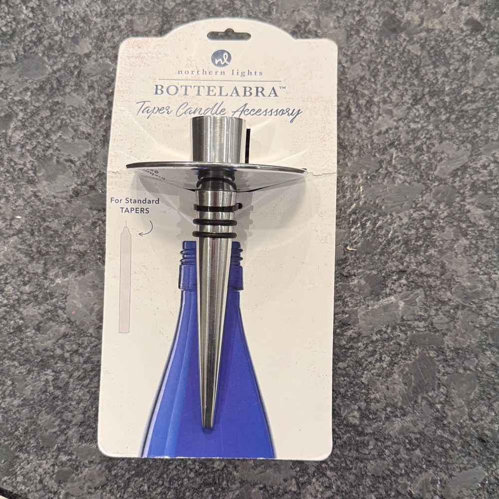 Northern Lights Candles Bottelabra Taper Holder, Pewter